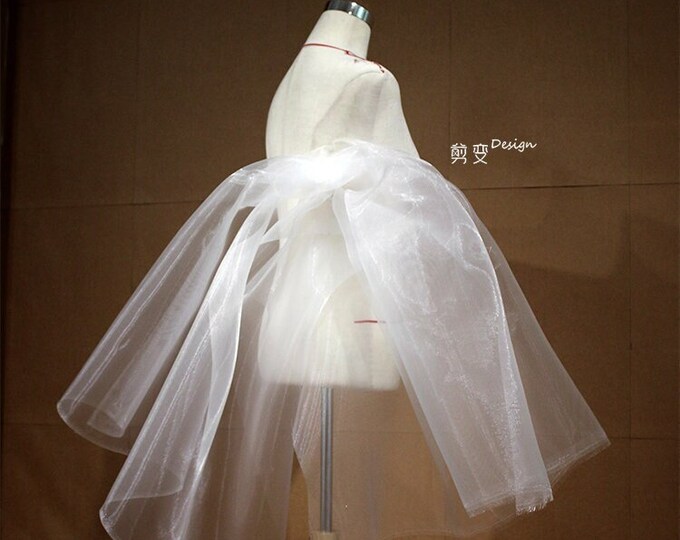 3 Colors Romantic Wedding Modeling Fabric, Stiffened silhouette nylon see-through designer fabric, costumes, veil, prom/fabric by meter, 53"