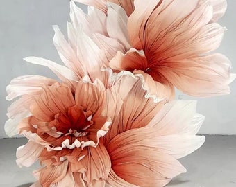 59"W Gradient Crepe Paper Fabric: Pleated Stiff DIY Wedding Decor