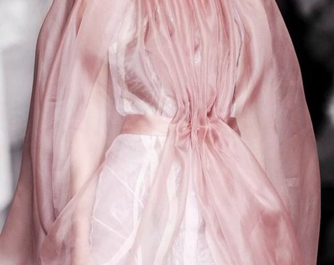 Thin transparent soft organza Fabric, High-density solid color wedding fabric, costumes, veil, background, by the meter, 59"W, 16colors