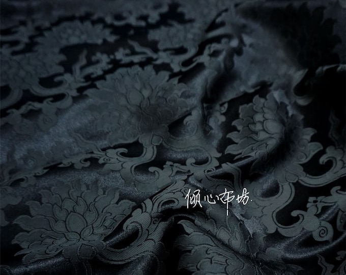 29.5"W Chinese Silk brocade woven damask fabric cheongsam cushion Lotus flower pattern on SALE Tapestry brocade cheongsam, 3 colors sewing