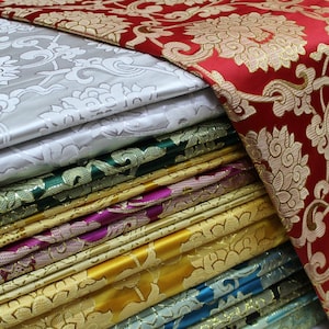 10 Colori Stile cinese Abito mongolo Decorazione della veste tibetana Broccato fatto a mano in tessuto jacquard seta broccato tessuto antico