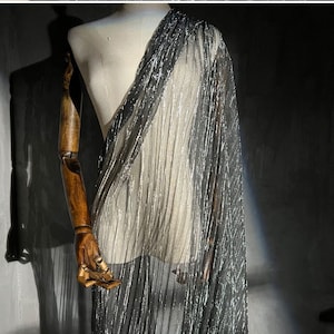 Sheer Laser Glitter Pleated Shiny Mesh fabric, 59&quot;W, Designer Fabric, Wedding, Gowns, Events Prom, Decor, Doll, Stiff shape & Texture fabric