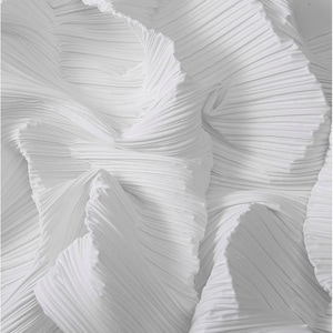 Tessuto da sposa rigido plissettato in carta crespa da 59", tessuto creativo di design fai da te fatto a mano, 5 colori solidi tra cui scegliere, bianco nero rosso scuro