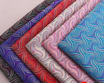 Rainbow Jacquard Brocade Fabric: 45"W Silk Rayon Blend