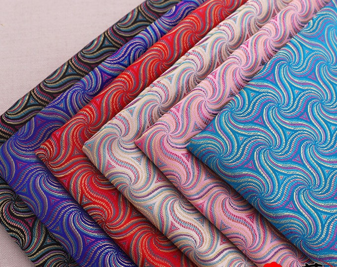 45"W Chinese brocade fabric, Brocade with Rainbow,Jacquard fabric, Kids cheongsam Qipao fabric, Cosplay DIY fabric,Kimono fabric, 6 colors