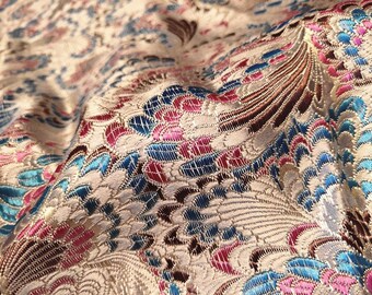 Celosia Silk Brocade Fabric: Cheongsam Qipao Upholstery, 29.5"W