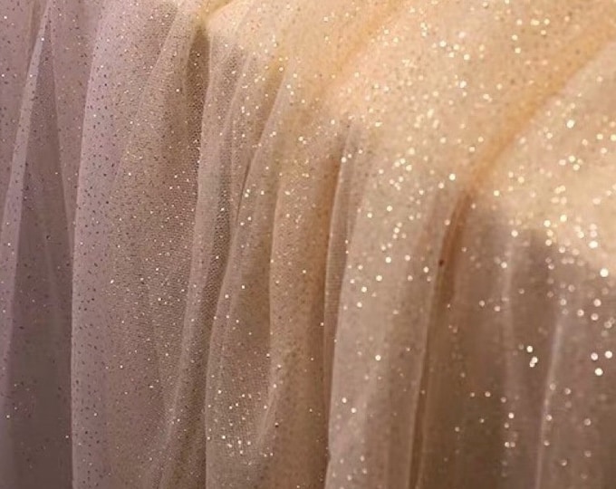 9 Colors Voile Romantic Wedding Fabric, Silver-sprayed Glitter soft mesh fabric, costumes, veil, background fabric, by the yard, 59"W