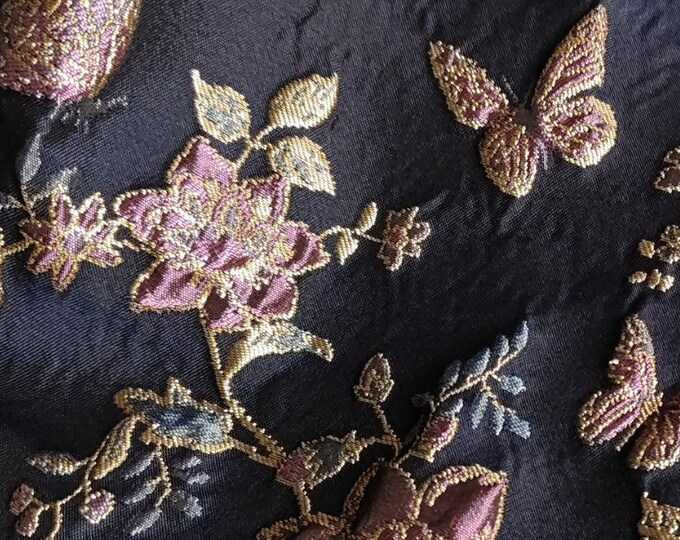 Gold thread jacquard fabric, 3D texture, designer fabric, Upholstery, Decor, Costume, Curtain, Handbag, Sewing/Fabric by the meter, 55" W