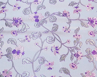 Floral Silk Brocade Fabric: Wedding Damask, Upholstery & Costume (By The Meter)