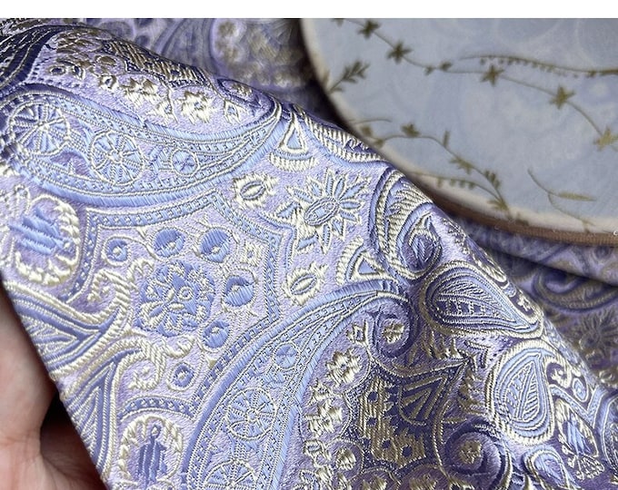 Lilac Pipa flower Silk Brocade Fabric, 29.5"W Cheongsam, Qipao, Upholstery, Home Decor, Pillow case, drapery, Sewing and Quilting Fabric