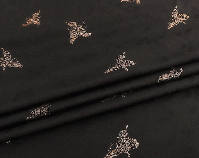 59"W Hundreds of butterflies fabric Japanese Nishijin weaving gold thread brocade fabric by the meter, Upholstery, drapery, Sewing/ fabric