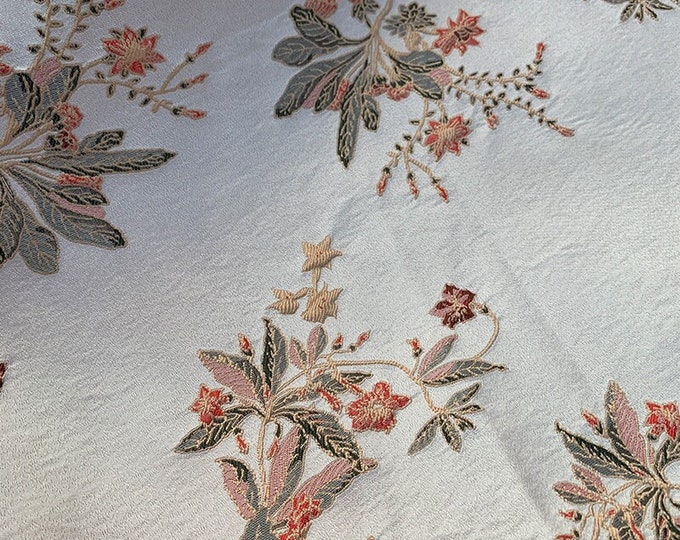 4 colors Jacquard Fabric 3D relief Design, Orchid Pattern, 57"W, Upholstery, Decor, Costume, Curtain, Handbag, Sewing, DIY/Fabric by 1 meter