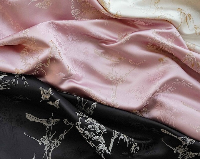 Gold thread 3D magpie jacquard fabric, 3 colors, Upholstery, Decor, Costume, Curtain, Handbag, Sewing, drapery/Fabric by the meter, 54"