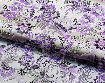 Silk Brocade Fabric winter jasmine Design, Wedding Fabric, 45"W brocade Fabric By 1 Meter on SALE, Upholstery, Quilting, Sewing, Costume