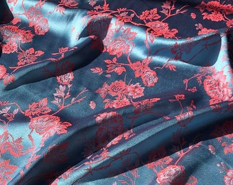 Butterfly Jacquard Fabric: 57"W Cotton Rayon Blend, Upholstery & Sewing