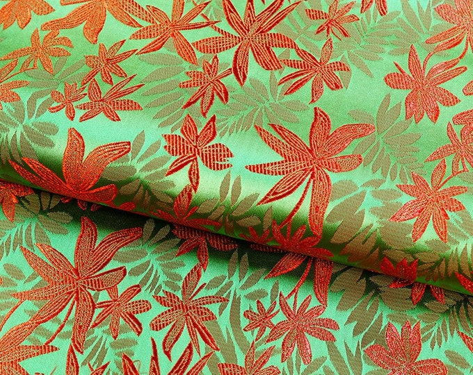 Silk Brocade Fabric starfish Design, Wedding Fabric, 45"W brocade Fabric By 1 Meter on SALE, Upholstery, Quilting, Sewing, Costume, 10 color