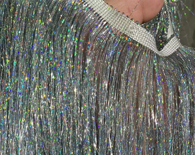 20cm dance tassel, lace curtains fabric, Designer Accessories Fabric, Handmade DIY stage Decor, Wedding, Gowns, Events, whiskers Texture