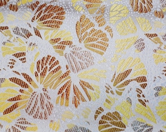 Silk Brocade Fabric banana leaf Design, Silky Fabric, 45"W By 1 Meter, 6 colors, Upholstery, Decor, Costume, Curtain, Handbag, Sewing/Fabric