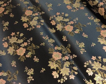 45" Width Silk Brocade Fresh Flowers Booming Design, Wedding Fabric,2 colors Chinese Fabric By 1 Meter on SALE, Upholstery and Sewing fabric