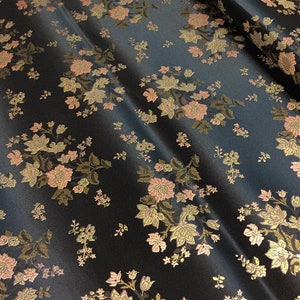 Tecido de brocado de seda floral: 114 cm de largura. Ideal para casamentos e estofamento.