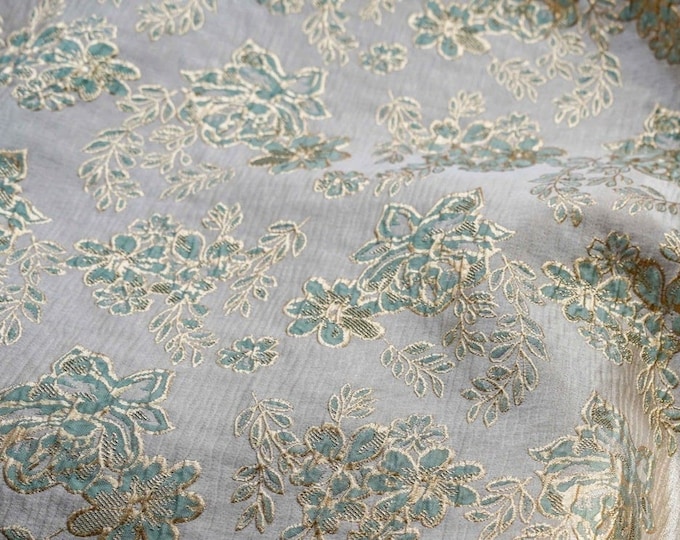 Gold thread jacquard fabric, 3D oil painting texture, designer fabric, Upholstery, Prom dress and Sewing fabric, 56" W By 1 Meter on SALE