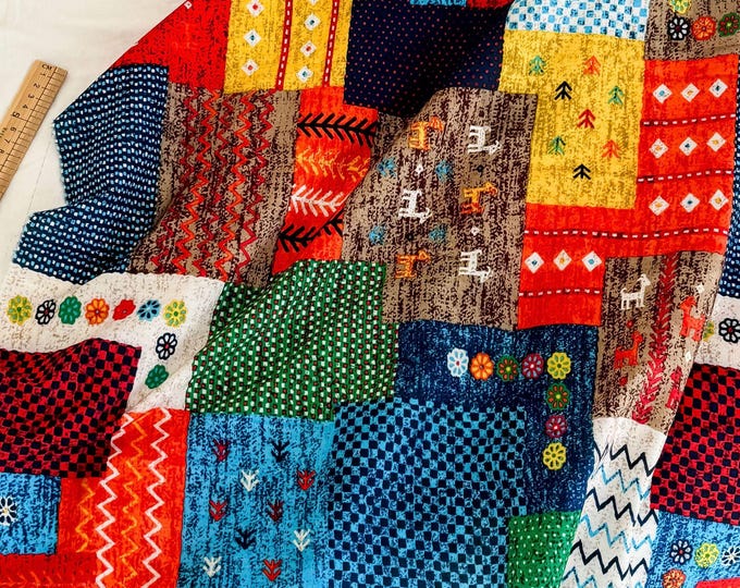 60s 100% cotton Fabric, 58“W, Upholstery, Costume, Curtain, Handbag, Scarf, Sewing, Handmade, DIY, Quilting, drapery/Fabric by the meter,