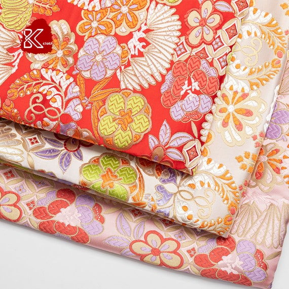 Japanese Nishijin Ori Fabric, Traditional Banana Flower