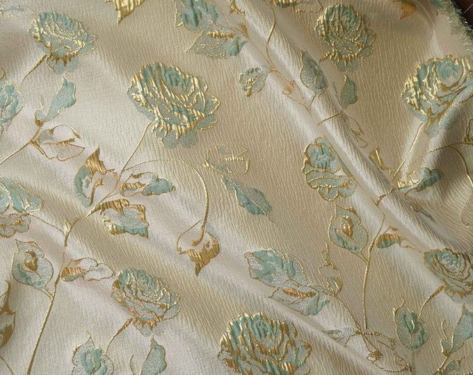 Gold thread jacquard fabric, 3D oil painting texture, designer fabric, Upholstery, Prom dress and Sewing fabric, 56" W By 1 Meter on SALE
