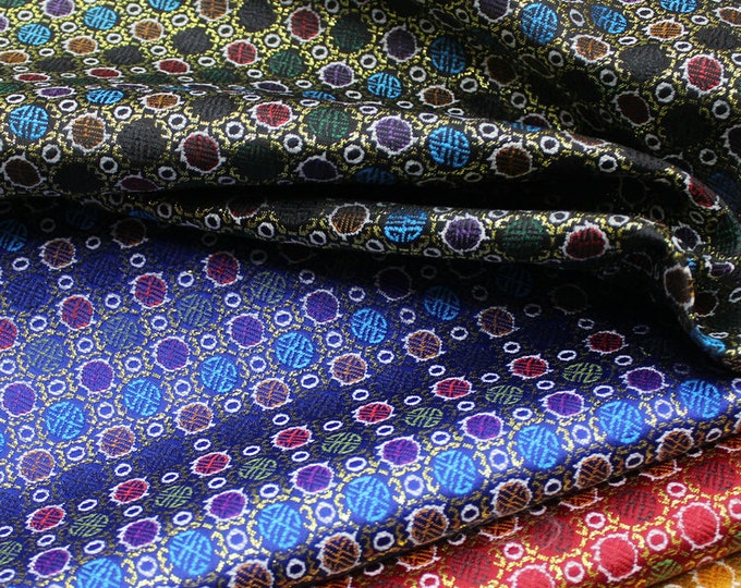 6 colors Indian Brocade Wedding Fabric by the Meter for DIY craft, drapery, upholstery, doll clothes, dress, sari, cushion cover, curtains