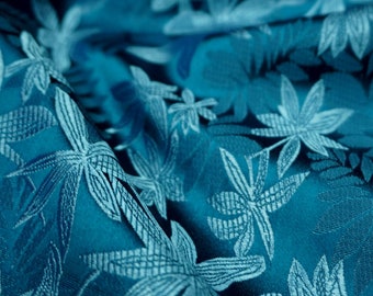 45"W Layered Leaf Brocade Fabric Silk Satin Antique cheongsam Hanfu fabric Metallic Traditional Silk Brocade Fabric On SALE