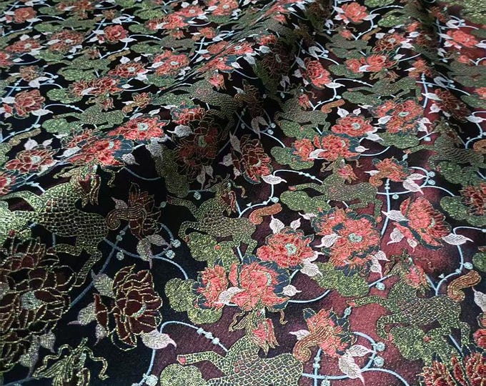 Kirin Peony Brocade Fabric | Chinese Style Jacquard, 56"W