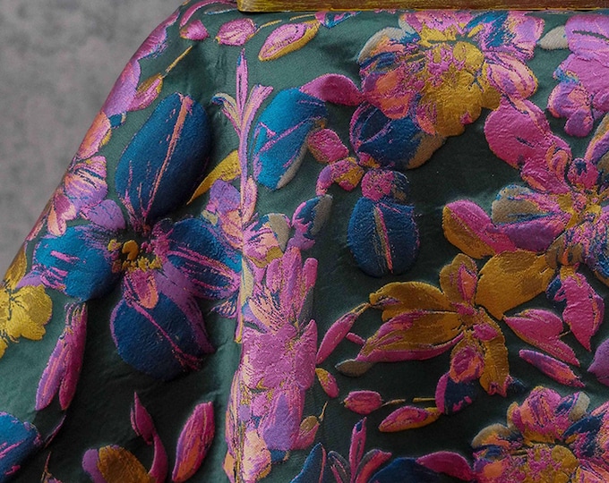 3D Abstract Floral Jacquard Fabric – Artistic Embossed Oil‑Painting Style Textile, 55"Wide