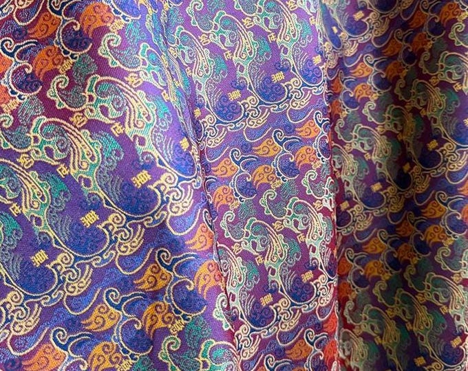 Ancient Shu Purple Iridescent Wànshìrúyì Jacquard Fabric – Vest, Qipao & Decorative Textile, 54"Wide