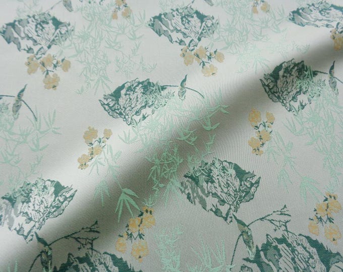 59"W Retro Palace style brocade jacquard dress fabric, Damask Fabric, Upholstery, Decor, Costume, Quilting, DIY/Fabric by the meter