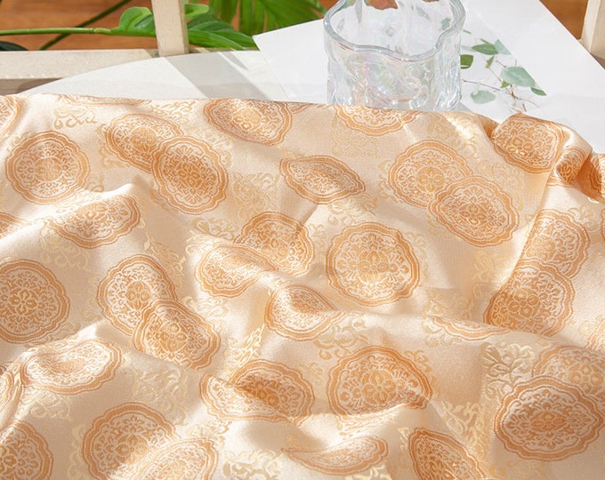 59"W Song Brocade blessings and treasures Silk Brocade, Emperor Tibetan robe, cheongsam, sewing, Upholstery, Quilting and drapery fabric