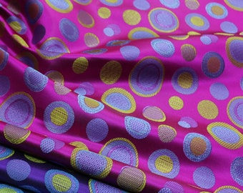 35"W Silk Rayon Brocade Fabric: Colorful Jacquard for Cheongsam & DIY