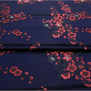 Tessuto in broccato di fiori di prugna cinese / 10.99 Prezzo pieno metro / 29.5" Wide / Chinese Silk Brocade Fabric / Cinese Jacquard / Tessuto da cucito