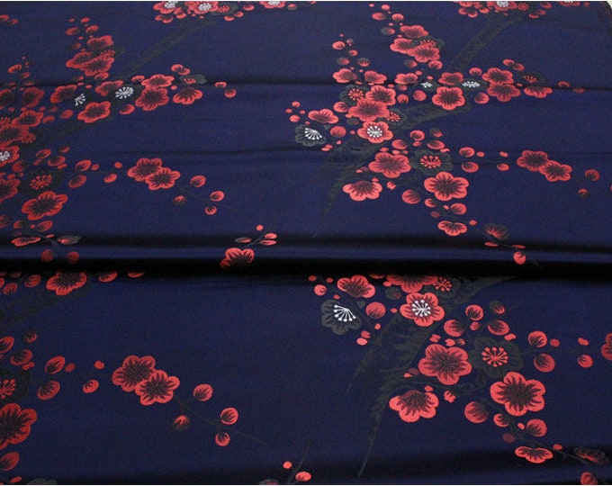 Chinese Plum blossom Brocade Fabric | 10.99 Full meter Price | 29.5" Wide | Chinese Silk Brocade Fabric | Chinese Jacquard | Sewing Fabric