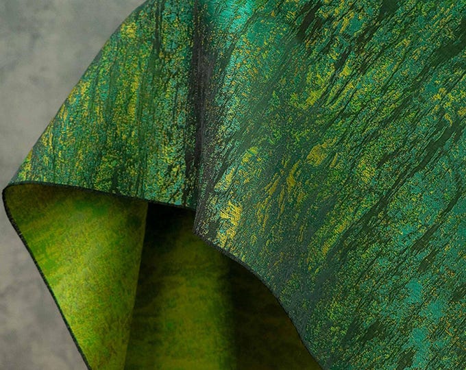 66“W Retro Palace Jacquard Green Fabric - Damask Deco Fabric by the Meter, Upholstery, Quilting, Sewing, drapery & bookbinding, DIY/ fabric