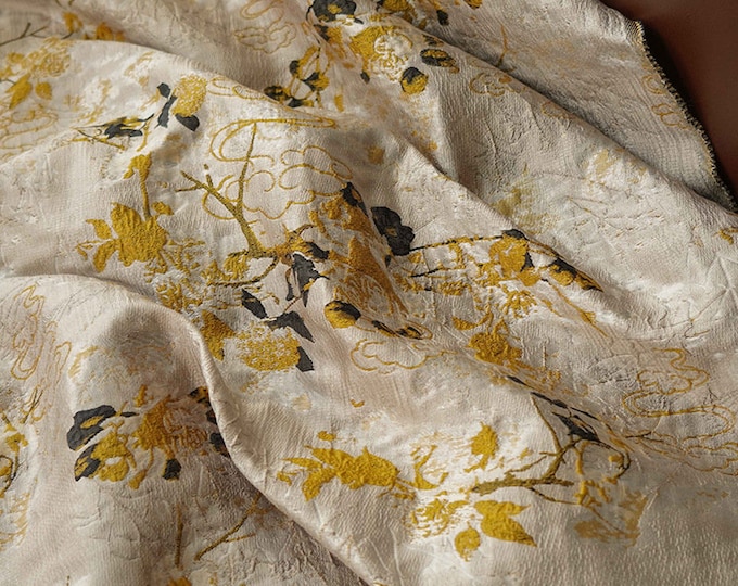 Ancient cloud jacquard fabric, 3D relief designer fabric, Upholstery, Decor, Costume, Curtain, Handbag, Sewing, DIY/Fabric by 1 meter, 55" W