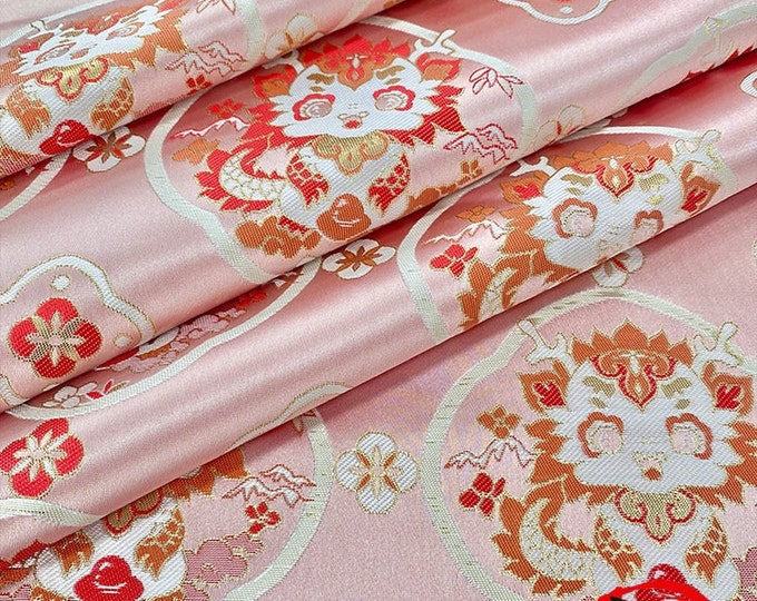 59"W satin brocade Fabric Upholstery, Jacquard design, bags, shoes, crafts, Upholstery, Decor, Costume, Curtain, bag, Sewing/Fabric by meter
