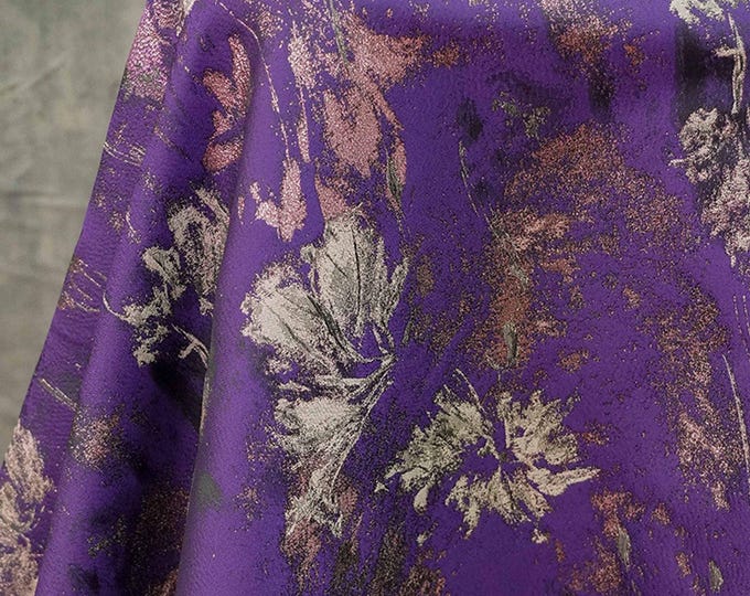3D jacquard woven fabric, gold thread purple with embossed effects, Upholstery, Sewing DIY fabric, doll making, 65"W By yard