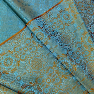 Abito mongolo in stile cinese Decorazione veste tibetana Broccato tessuto fatto a mano, broccato di seta jacquard, tappezzeria, tessuto trapuntato e cucito