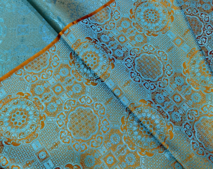 Chinese style Mongolian Gown Tibetan robe decoration Brocade handmade fabric, jacquard silk brocade, Upholstery, Quilting and Sewing fabric