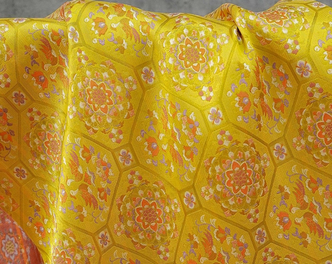 Mandarin Duck Precious Patterns Song Brocade Fabric – Gold Thread Jacquard for Wall Decor, Quilting & Sewing, 59"W