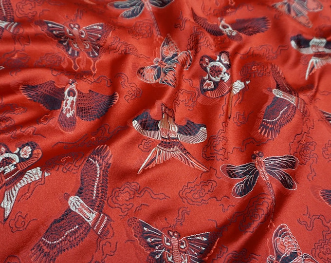 China Kite Elements Brocade Fabric, Brocade by meter, kids dress fabric, Wedding brocade, 29.5"W