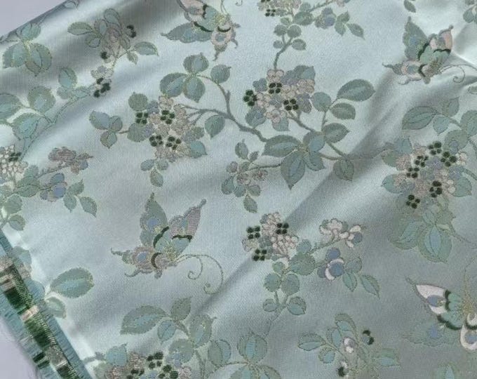 Silk Brocade Fabric butterfly, Wedding Fabric, 55"W brocade Fabric By 1 Meter on SALE, Upholstery, Quilting, Sewing, Costume, drapery, DIY