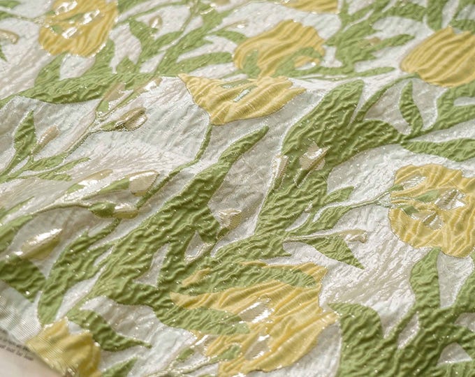 Gold thread jacquard fabric, 3D oil painting texture, designer fabric, Upholstery, quilting, Sewing bookbinding /fabric, 55"W By one Meter