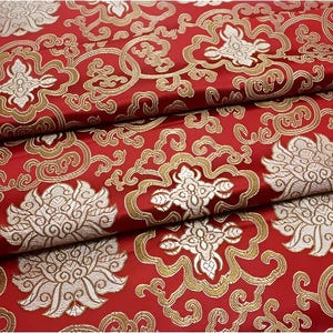 Tessuto broccato cinese a medaglione / 6,99 Prezzo al metro intero / 35" di larghezza / Tessuto cinese in 9 colori, viola, reale, broccato turchese /