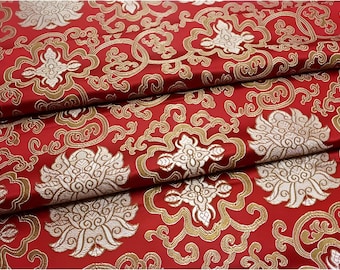Chinese Medallion Brocade Fabric | 6.99 Full meter Price | 35" Wide | Chinese Fabric in 9 Colors, Purple, Royal, Turquoise Brocade |